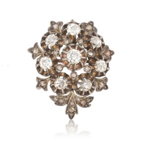 Broche-colgante victoriano con diamantes